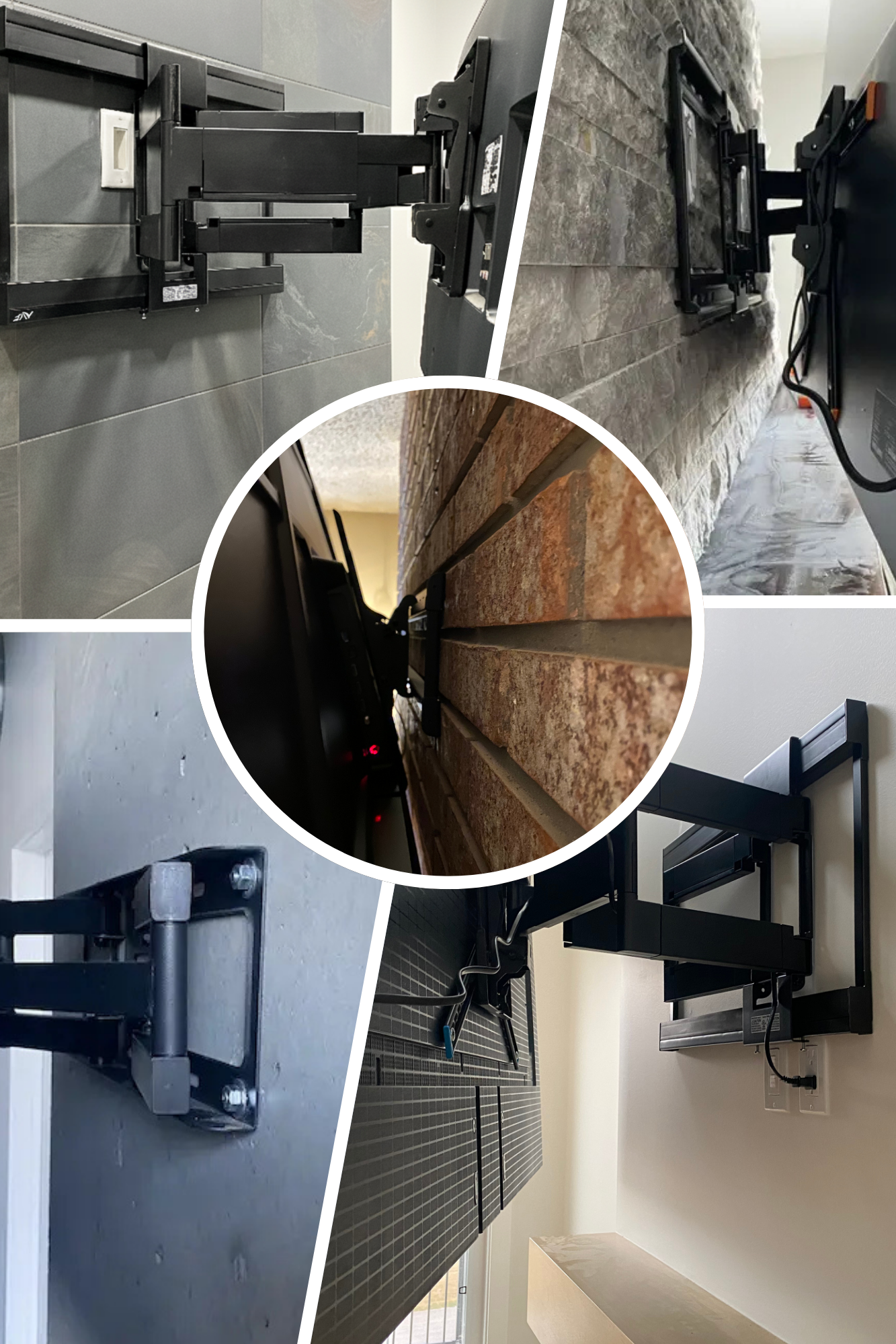 Different wall types for TV mounting